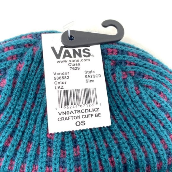 VANS Crafton Cuff Dress Blue Beanie Unisex Knit Hat One Size VN0A7SCDLKZ - Picture 4 of 4